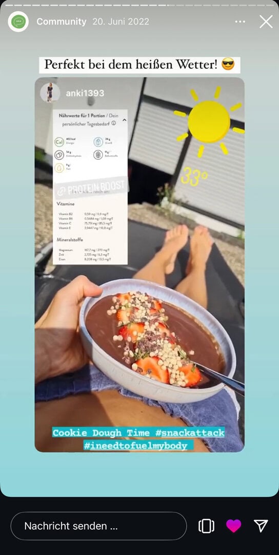 Instagram Story Screenshot aus der Vetox Community