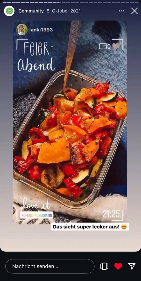 Instagram Story Screenshot aus der Vetox Community