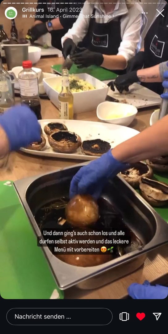 Instagram Story zu Vetox x Santos Grill Workshop